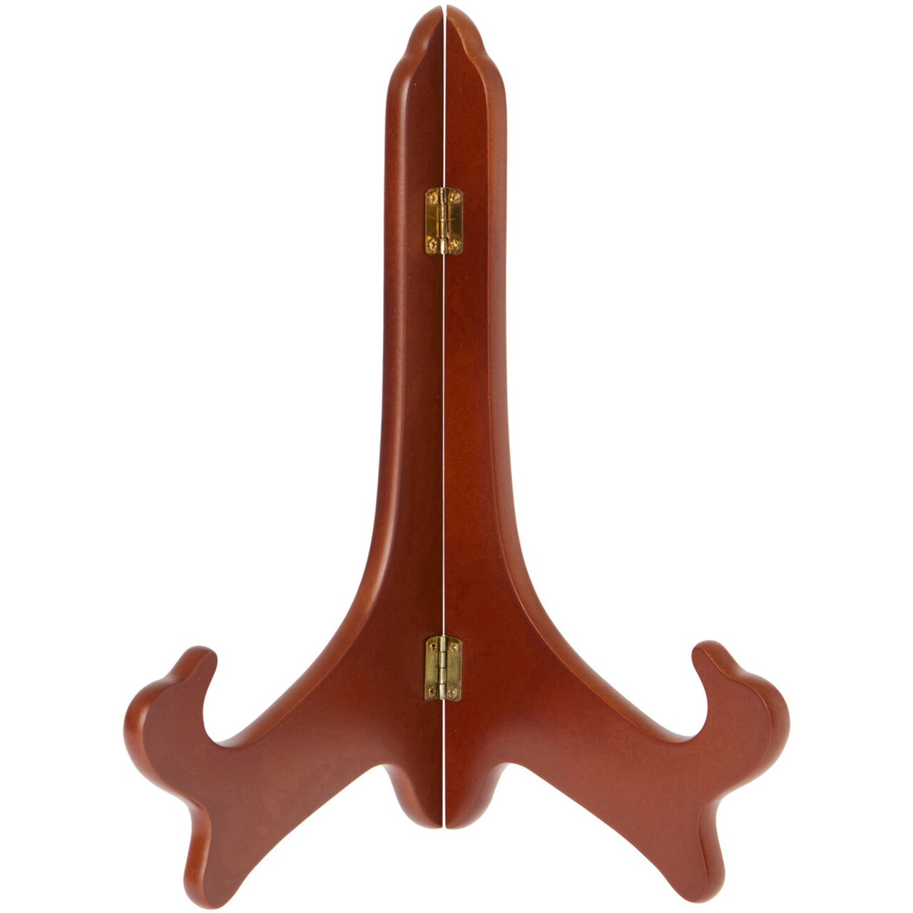 Bard's Hinged Walnut MDF Wood Plate Stand, 11" H x 8.5" W x 6" D (For 10" - 14" Plates)